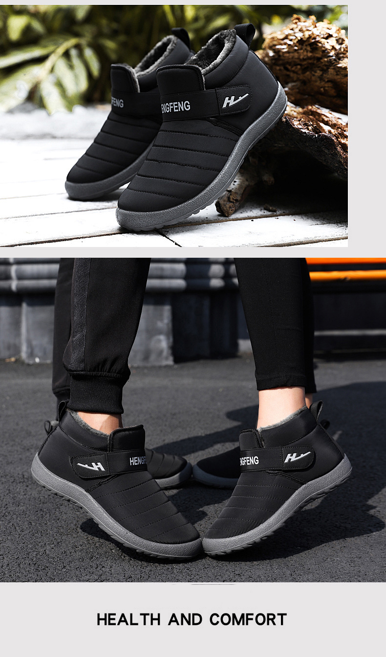 Mens Insulated Winter Boots Waterproof Snow Shoes Outdoor Sneakers For Couples Warm Footwear - 8