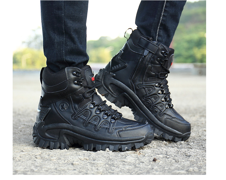 Mens Tactical Military Winter Boots Large Size Safety Work Shoes Flock Desert Combat Size 3946 - 26