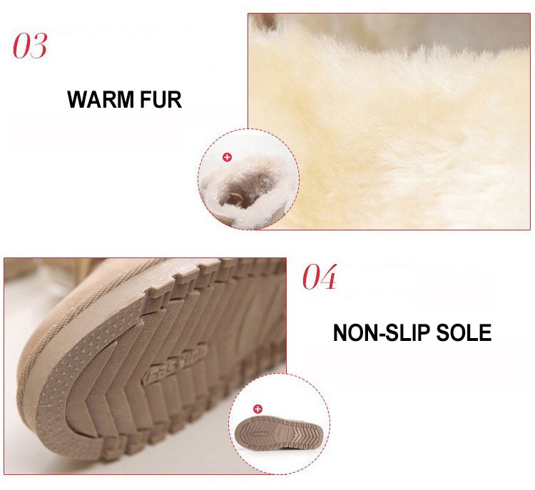 Womens Winter Warm Fur Lined Ankle Boots Fashionable Snow Shoes Botas Mujer Style - 6