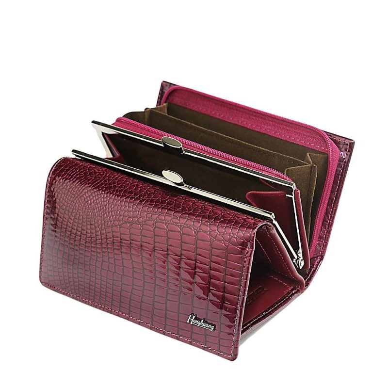 Hh Luxury Women Genuine Leather Alligator Short Wallet Female Zipper Hasp Large Capacity Crocodile Calf Small Purse