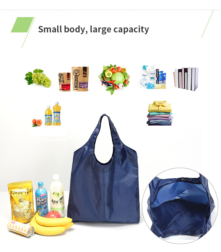 Ecofriendly Reusable Folding Shopping Tote Bag Portable Travel Shoulder Bag Multicolor Ladies Gift - 1