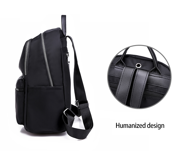 Womens Waterproof Oxford Rucksack Casual Black Backpack For School Student Teenage Girls Mochila Style - 3