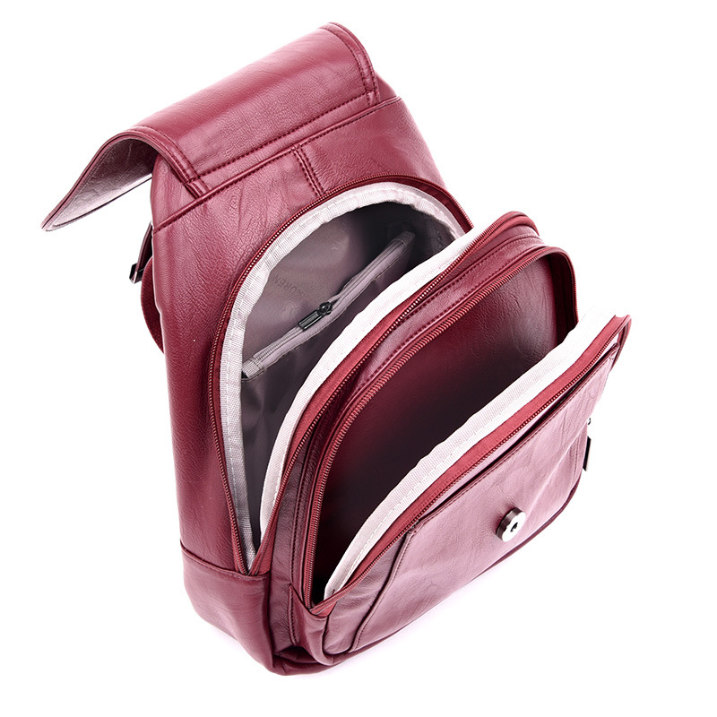 Brand Anti Theft Women Leather Backpacks Purse Vintage Female Shoulder Bag Travel Small Backpack Lady - 4