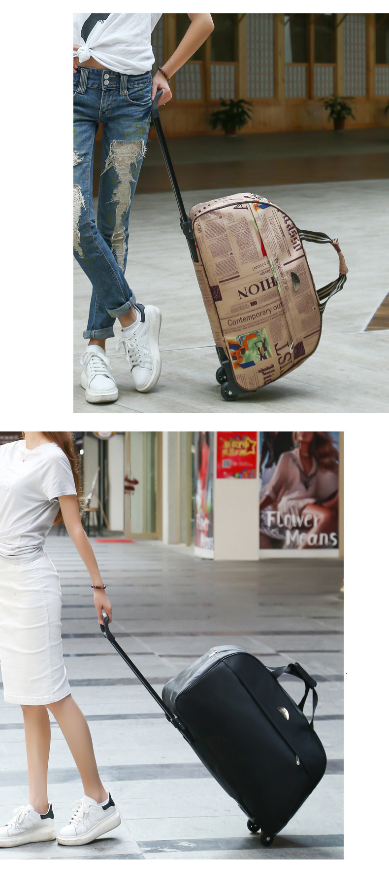 Julys Song Rolling Carryon Luggage Bag Durable Travel Duffle Suitcase For Men Women With Wheels - 28
