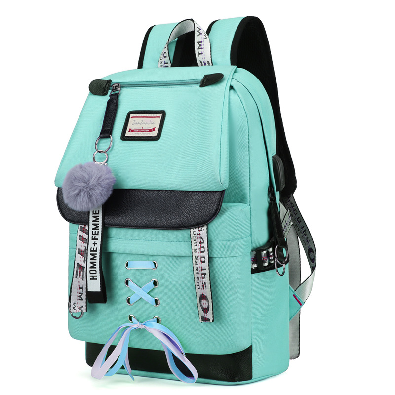 Large Green Canvas Backpack With Usb Port For Women Teenage Girls Perfect For School College Junior High Students - 11