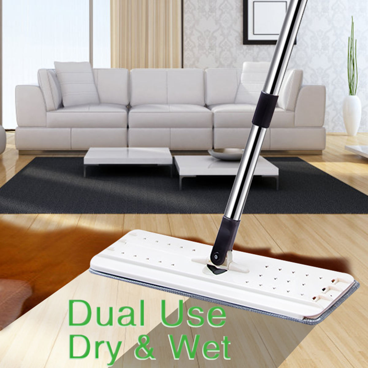 Automatic Selfwringing Flat Squeeze Mop And Bucket Set Handfree Ideal For Wet Or Dry Floor Cleaning - 8