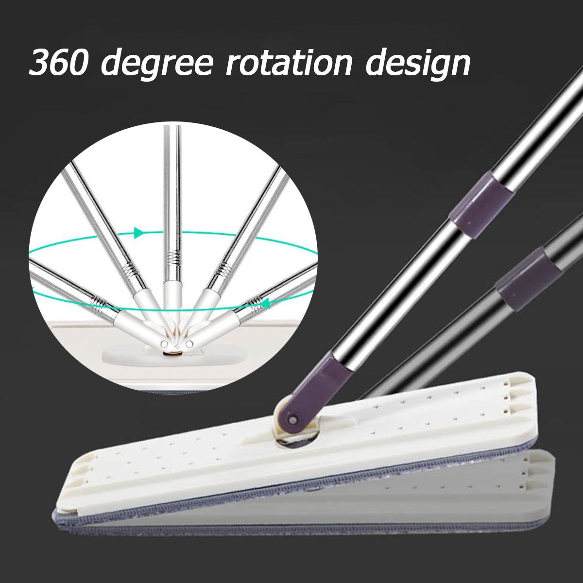 Automatic Selfwringing Flat Squeeze Mop And Bucket Set Handfree Ideal For Wet Or Dry Floor Cleaning - 6