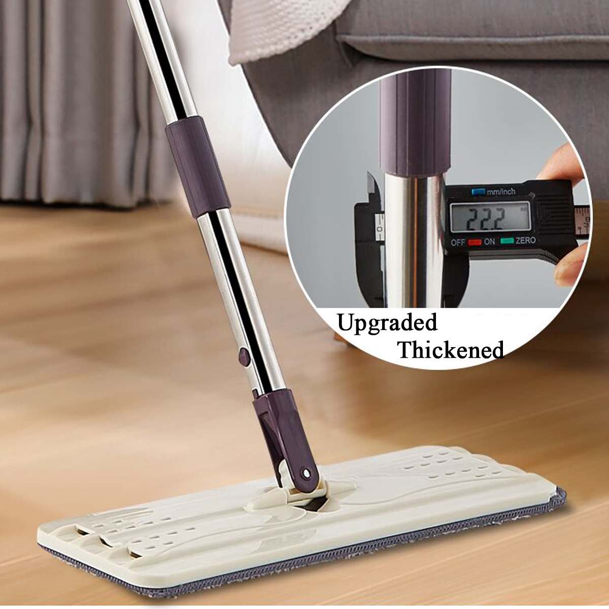 Automatic Selfwringing Flat Squeeze Mop And Bucket Set Handfree Ideal For Wet Or Dry Floor Cleaning - 3