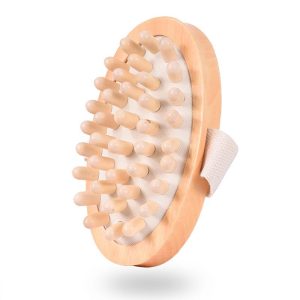 Wooden Massager Body Brush Hand-held Cellulite Reduction Portable Relieve Tense Muscles Natural Wood Head Scalp Massage Tool 1pc