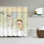 Cartoon Waterproof Shower Curtains Rick And Morty Naked Curtain Bathroom Polyester 3d For