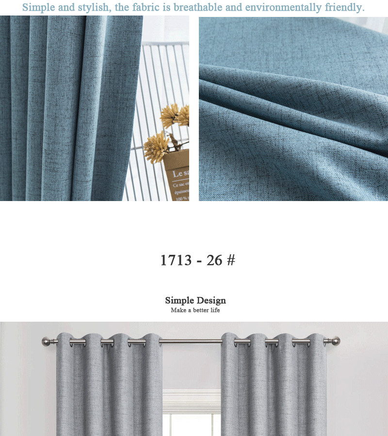 Blackout 100 Linen Curtains Waterproof Custom Made For Kitchen Bedroom And Living Room Windows - 13