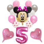 14pcs Happy Birthday Decoration Latex Balloon Mickey Minnie Mouse Heart Foil Ballon Baby Shower Number Kids Air Globos - 6