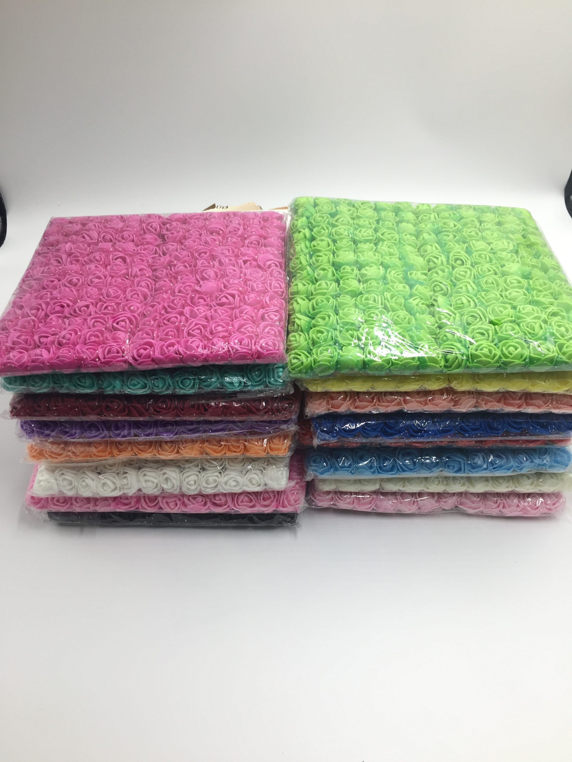 144pcs 2cm Multicolor Foam Rose Artificial Flower Decoration Fake Home Mini Pe Head Diy Bear - 2