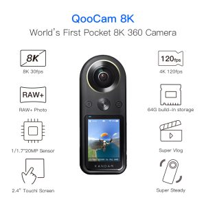 Kandao Qoocam 8k 360 Vr Action Camera With 2 4 Inch Touch Screen 4k Live Streaming 30fps 120fps Aps-c Image Quality - 2