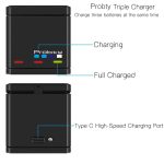 Original Probty For Gopro Hero 7 6 5 Black Battery Or Triple Charger Go Pro Hero7 Hero5 Camera - 3