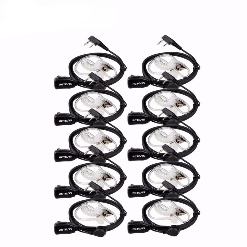 10pcs Ptt Mic In-ear Earpiece Walkie Talkies Headset For Kenwood Baofeng Uv5r Uv82 888s Retevis H777 Rt22 Tyt Puxing