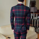 Plaid Wedding Suit Fashion Check Men Vintage Prom Banquet Slim Fit Double Breasted Jacket Vest Pant - 3