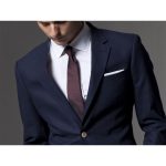 Men Suit Tuxedo Custom Made Wedding Suits For Tailored Light Navy Blue Mens With Pants Costume Homme Mariage - 2