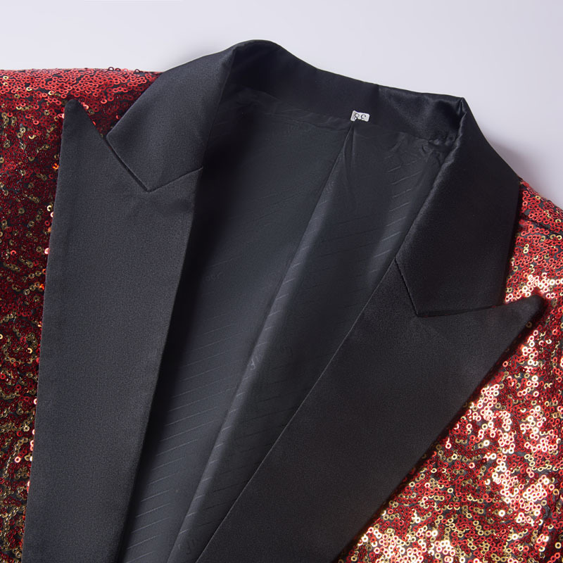 Pyjtrl Mens Sequin Blazer Stylish Gradual Change Gold To Green For Weddings Parties Nightclubs Singers - 60