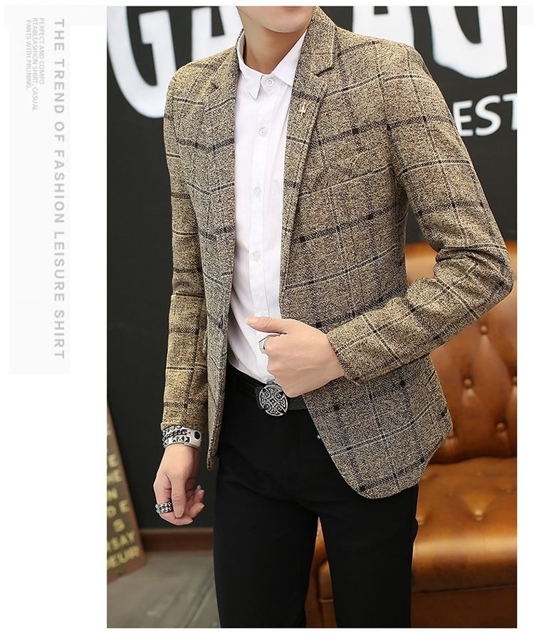 Mens Slim Fit Blazer Jacket Casual Autumn Winter Streetwear Masculino Suit For Style Comfort - 7