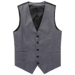 Wedding Dress High-quality Goods Cotton Men's Fashion Design Suit Vest Grey Black High-end Business Casual - 4