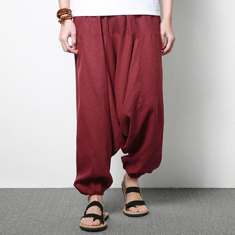 Incerun Mens Plus Size 5xl Harem Pants Hip Hop Loose Wide Leg Cotton Joggers Big Drop Crotch Dance Trousers - 8