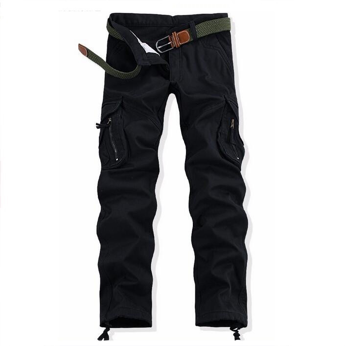 Mens Winter Cargo Pants Plus Size 3840 Thick Fleece Lined Warm Casual Trousers With Pockets Fur Lined Loose Baggy Workwear - 12