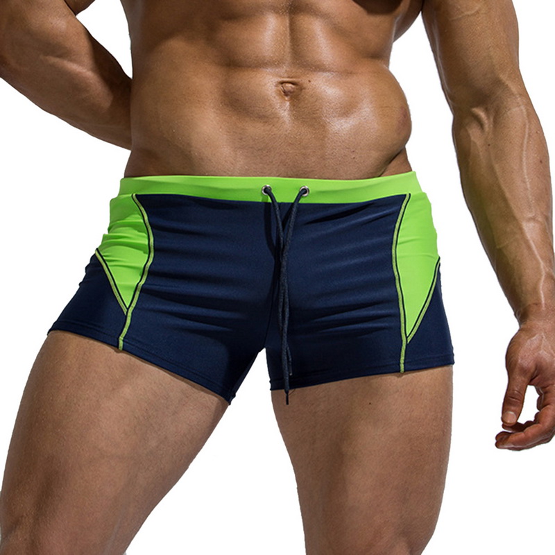 Laamei Mens Colorful Patchwork Swimwear Sexy Board Shorts Quickdry Beach Swimsuit Comfortable Swim Briefs - 10