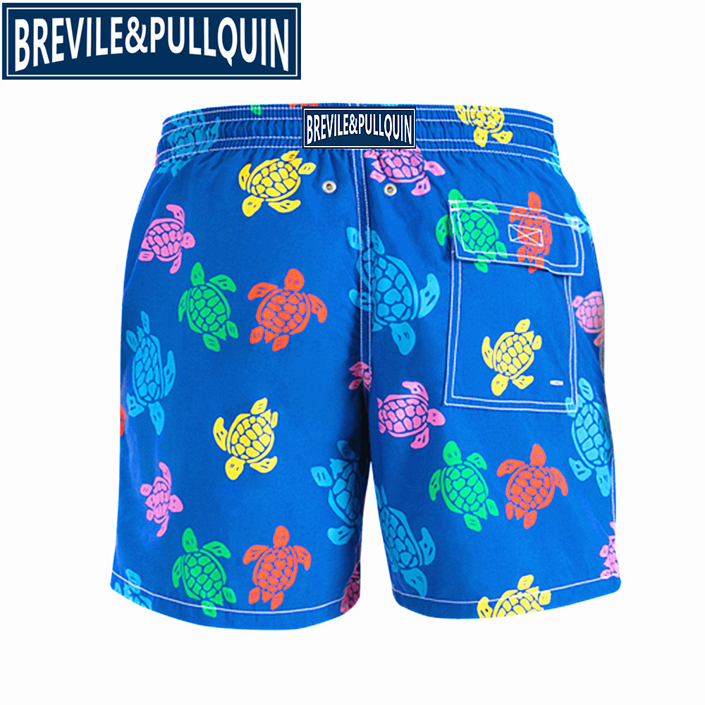Brevile Pullquin Mens Quick Dry Beach Board Shorts Flamingo Penguin Pineapple Turtles Design Swimwear Mxxxl - 10