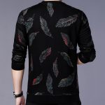 Designer Pullover Feather Men Sweater Jersey Knitted Sweaters Mens Wear Slim Fit Knitwear Fashion Clothing 41241 - 3