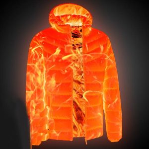 Men Heated Jackets Outdoor Coat Usb Electric Battery Long Sleeves Heating Hooded Warm Winter Thermal Clothing