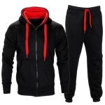Mjartoria Tracksuit Men Autumn Sportwear Fashion Mens Hip Hop Set 2pc Zipper Hooded Sweatshirt Jacket & Pant Suit