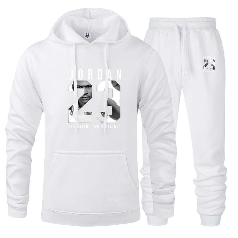 Mens Jordan 23 Fleece Hoodie Sweat Pants Tracksuit Set 3xl Pullover Sweatshirt Jogging Suit For Sporting Activities - 9