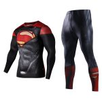 Men's Compression Gym Training Clothes Suits Workout Superman Jogging Sportswear Fitness Dry Fit Tracksuit Tights 2pcs Sets - 3