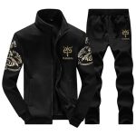 Men's Set Spring Autumn Men Sportswear 2 Piece Sporting Suit Jacket & Pant Sweatsuit Clothing Tracksuit Outwear - 2