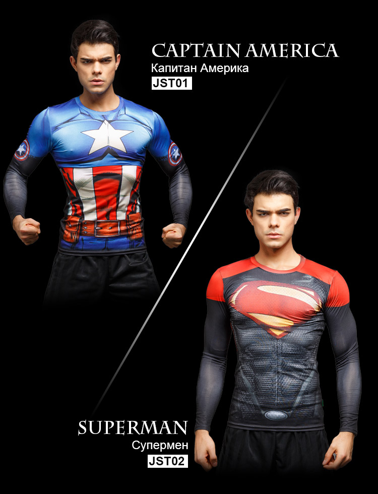 Mens Plus Size 3d Printed Superman Compression Shirt For Fitness Training Bodybuilding Cosplay Workout - 5