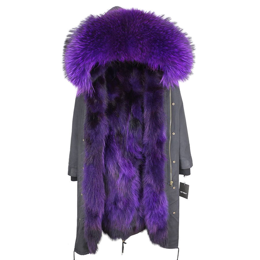 Winter Parka For Women With Waterproof Design Warm Fox Fur Liner And Natural Raccoon Fur Collar Hood - 44