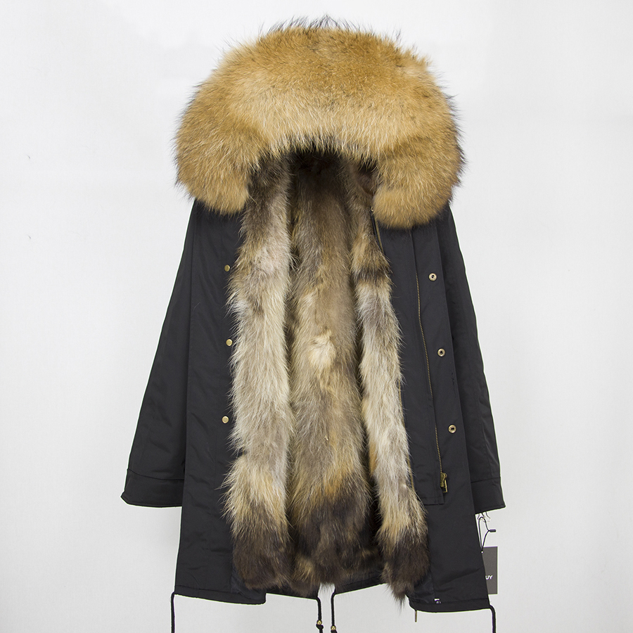 Winter Parka For Women With Waterproof Design Warm Fox Fur Liner And Natural Raccoon Fur Collar Hood - 36