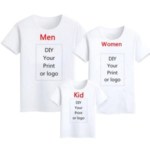 Customized Print T Shirt Men's Diy Your Like Photo Or Logo White Top Tees Women's And Kid's Clothes Modal Size S-3xl