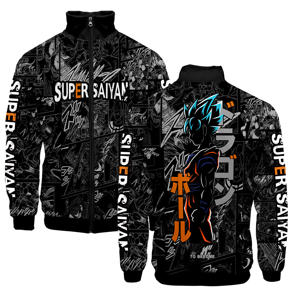 Unisex 3d Dragon Ball Goku Anime Jacket Harajuku Hiphop Style Casual Zippered Stand Collar Sweatshirt Hoodie - 11