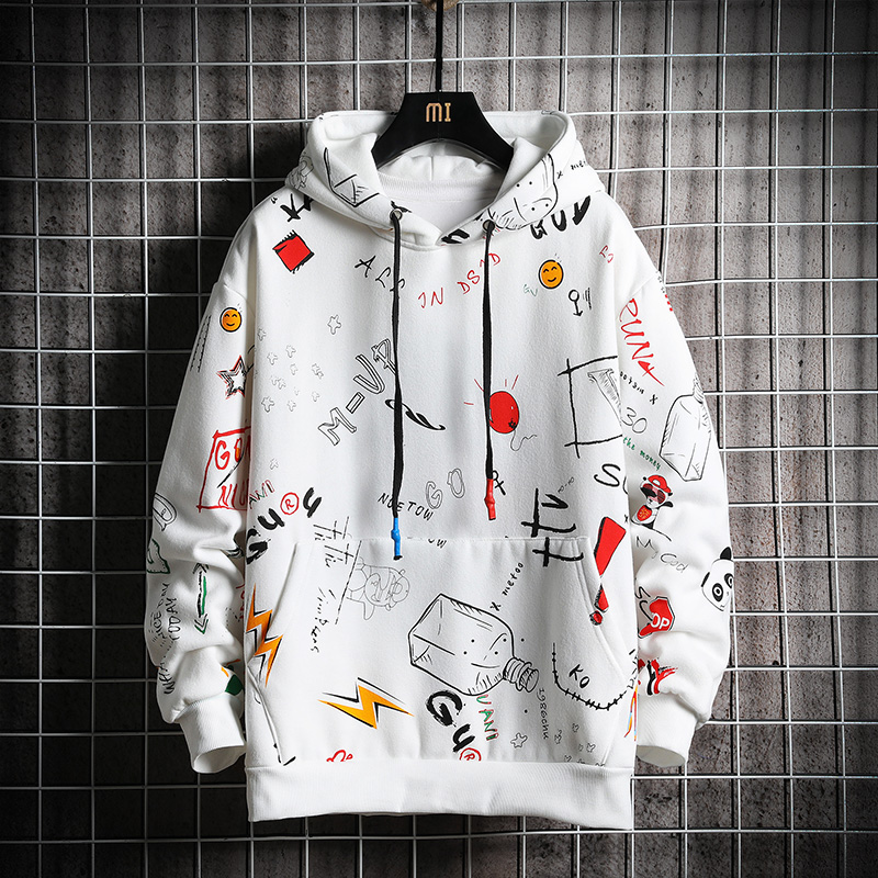 Mens Winter Fleece Hoodie Yellow Harajukuinspired Japanese Streetwear Hip Hop Sweatshirt - 17