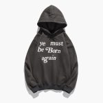 Kanye West Graffiti Letter Print Plus Velvet Sweatshirt Men Harajuku Fleece Hoodie Hip Hop Stranger Things Hooded Hoodies - 4