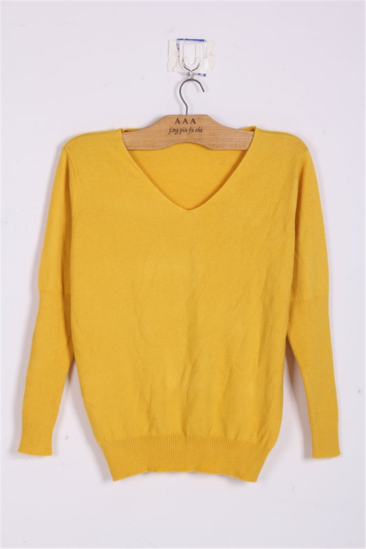 Autumnspring 100 Cashmere Sweaters For Women Sexy Vneck Loose Batwing Sleeves Plus Size Pullover - 10
