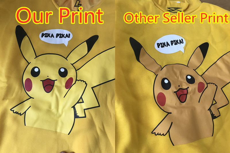 Womens Pikachu Print Turtleneck Hoodie Sweatshirt Kawaii Harajuku Style Pokemon Inspired Spring Fashion Couples Pullovers - 29