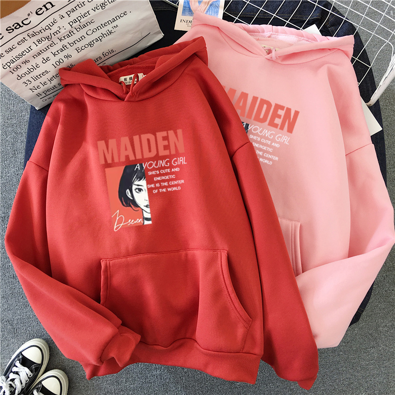 Autumn Oversized Hoodie Sweatshirt For Women Shellsuning Letter Print Harajuku Streetwear Cool Girl Purple Pullover - 9