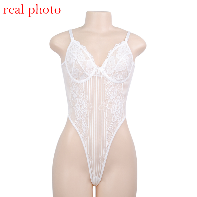 Cryptographic Womens Sexy Backless Highcut Lace Bodysuit In Neon Pink With Sheer Mesh Straps And Thong Style - 10