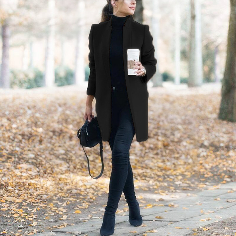 Winter Coats And Jackets Women Plus Size Long Wool Coat Warm Korean Elegant Vintage Female Cloak Cape Khaki Jacket - 4