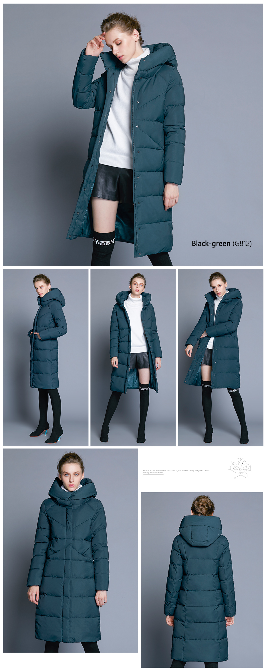 Icebear Womens Parka Windproof Winter Jacket With Simple Cuff Warm Fashion Coat Gwd18150 - 6
