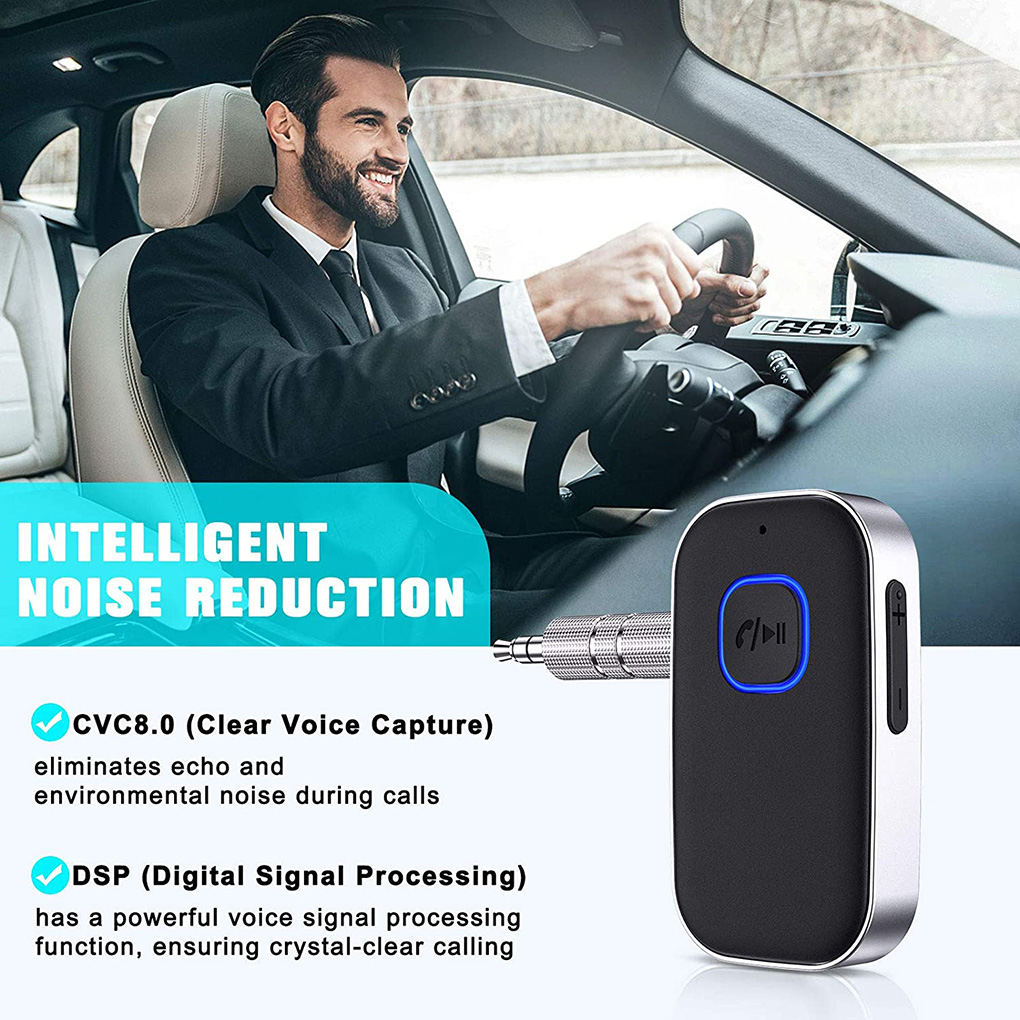 J22 Portable Bluetooth 50 Receiver Wireless Car Adapter Aux 35mm Builtin Microphone Audio Enhancement - 5