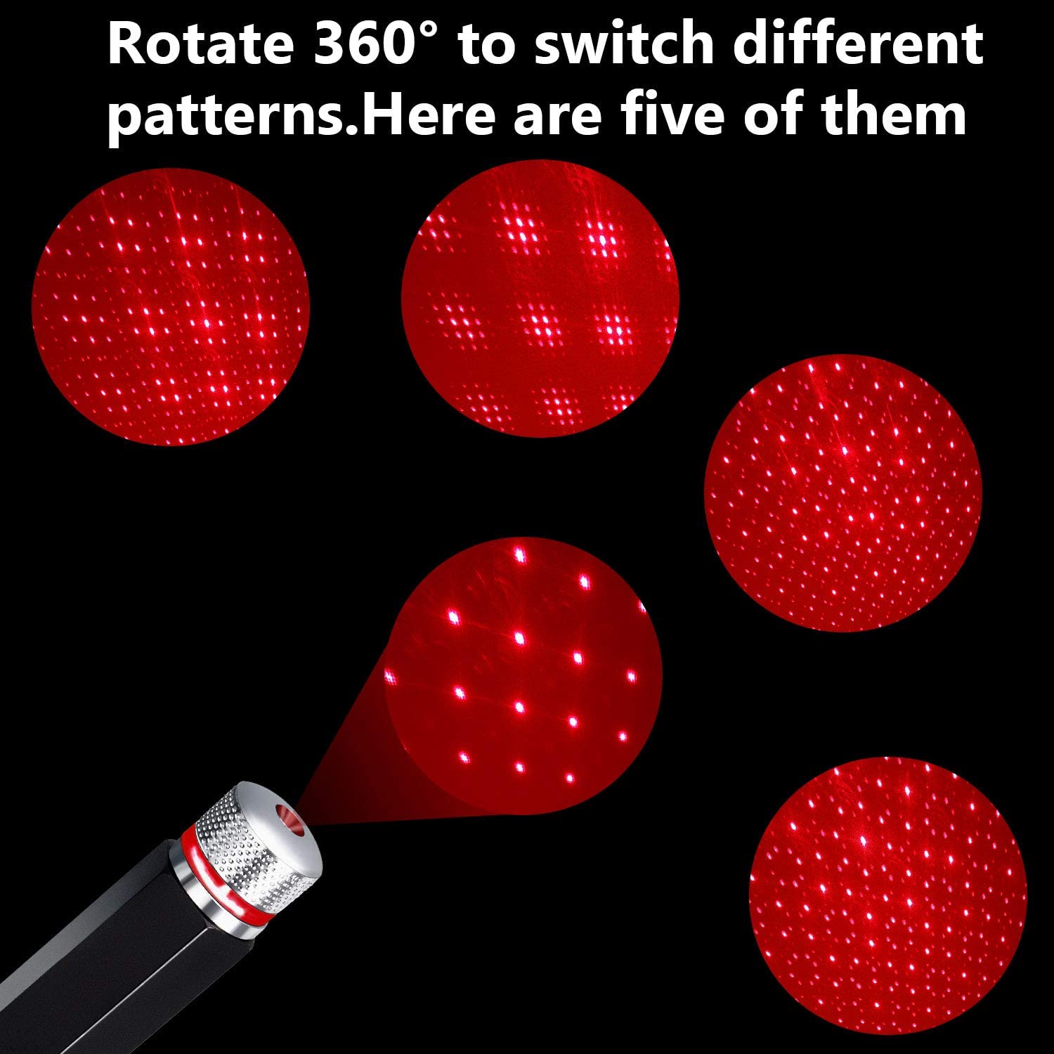 Galaxy Star Projector Night Light Usb Led Adjustable Atmosphere Lamp For Car Interior Decor Romantic Roof Starlight - 4
